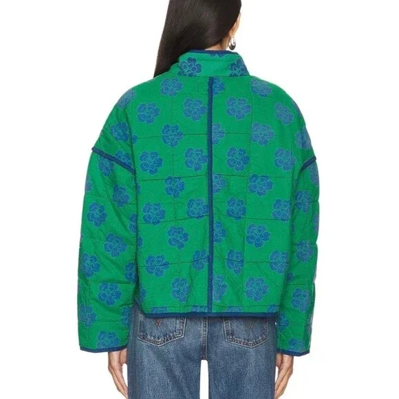 Free People Chloe Jacket Top Floral Print Quilted Dolman Long Sleeve XL 285679 - Picture 4 of 9